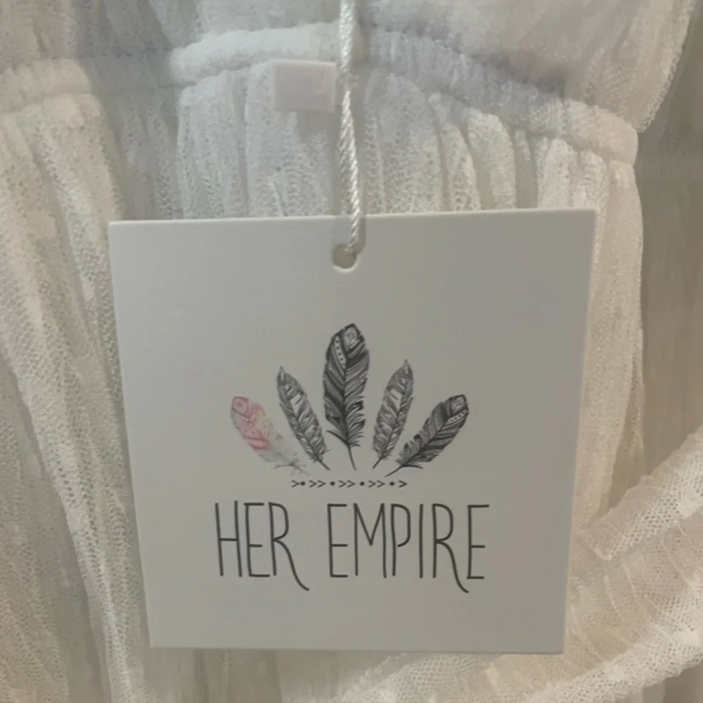 Her Empire Bella White Sheer Dress NWT - M - Picture 7 of 9